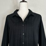 Sundance 100% Cotton Tessa Black Button Down Long Sleeves Women's Shirt, Size PM Photo 2