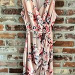 Eliza J Pink Floral Ruffle Chiffon Midi Dress Photo 0