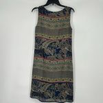 Valerie Stevens Vintage 90s  Silk Boho Shift Dress Paisley Mixed Pattern Size 6P Photo 4