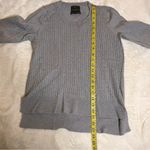 Fenn Wright Manson  Merino Wool Grey Crew Neck Sweater Elbow Patches Size Small Photo 4