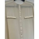 MNG Mango Minimalist Cream Long Sleeve Blouse XS Business Casual Officewear Tan Photo 5