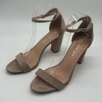 Madden Girl Beella Faux Suede Chunky Block Heel Dress Sandal Blush Fabric Sz 10 Photo 4