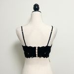 Aerie Black Beach Daze Ribbed Lace Cropped Rose Gold Rings Bra Top Small NWT Photo 5