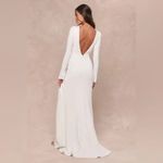 Lulus Stunning Romance White Long Sleeve Mermaid Maxi Dress Size S Photo 10