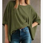 Olive Green Classic Women's oversized Top large Photo 3