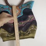 OOVOO silk and leather hand embroidered shoulder bag tote purse Photo 9