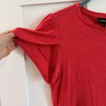 Catherine Malandrino  Women's M Tulip Sleeve Tee Shirt Rose Red Elevated Basic Photo 1