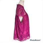 Ultra Pink  Purple Crochet Lace Overlay Cap Sleeve Top Size‎ Small NWT Photo 2