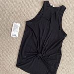 Lululemon All Tied Up Tank Black Size 4 Like New Pima Cotton Open Back Runs Big Photo 5