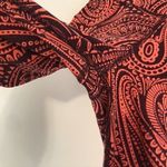 Aerie  AMERICAN EAGLE Chill Play Move Leggings Coral Burgundy Red Paisley Cropped Photo 5