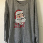 State of Mine FINAL MARKDOWN  Gray Santa Christmas pullover medium Photo 0