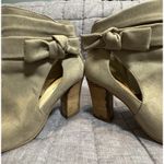 Nine West Zytao Open Toe, Side Zip, Block Chunky Heel Booties, Bow Detail, 7 Photo 1