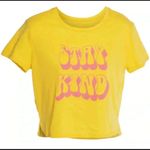 🆕 Stay kind yellow cropped graphic tee L🆕 Size undefined Photo 5