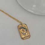 Tarot Pendant Necklace Tarot Necklace Gold Photo 0