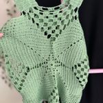 Green Knit Crochet Tank Top Photo 2