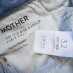 NWT Mother Mid Rise Dazzler Ankle Fray in Hopeless Romantic Stretch Crop Jean 32 Blue Photo 6