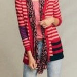 CAbi picnic red & pink striped M grandpa cardigan Photo 0