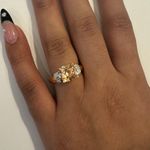 NWOT Holsted Jewelers Genuine Diamond & Champagne CZ Cushion Cut Ring size 6 Photo 4