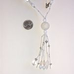 Elegant White Beaded Fringe Tassel Boho Necklace Photo 4