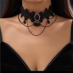 Elegant Black Lace Choker Necklace Photo 0