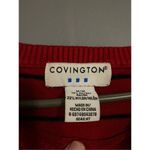 Covington  Red And Black Striped Crew Neck Sweater Size Medium Photo 2