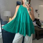 Free People Green Ruffle Tunic Photo 1