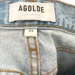 AGOLDE Riley High Rise Distressed Slim Straight Crop Jean Clear Skies Size 23 Photo 6
