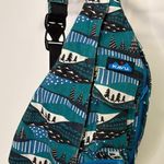 KAVU  Teal Patterned Rope Bag excellent condition Photo 0