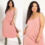 Eloquii NEW Dusty Rose Satin Slip Dress with side slit, women's size 14 Photo 2