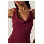 ASTR the Label Alanna Metal Buckle Detail Halter Neck Dress Size Medium Red Photo 2