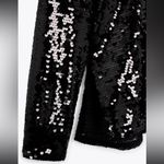 ZARA  SEQUIN LONG SLEEVE V-Neck BLOUSE Top BLACK SIZE S NEW Photo 7