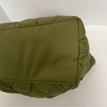 Fossil Vintage Quilted Purse Tote Flower Boho Leather Zipper Olive Green Brown Photo 11