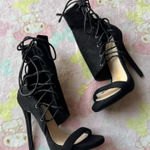 Simmi London Elegant Black Lace-Up Heels size 5 Photo 0