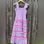 J.Marie The Vivian Tiered Ric Rac Midi Dress Purple Size L Photo 7