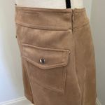 Philosophy Tan Suede A Line Mini Skirt Size 10 Retro Western Chore Soft Girl Med Photo 3