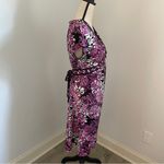 Apt. 9 Apt.‎ 9 Floral Midi Dress size XL Purple Pink Black Flower Pattern Fit & Flare Photo 1