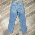 Old Navy High Rise OG Straight Raw Hew Mom Jeans Blue 4 Ankle Distressed Photo 4