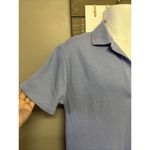 ZARA  Women’s Blue Short Sleeve Collared Polo V-Neck Cotton T-shirt Dress- Large Photo 2