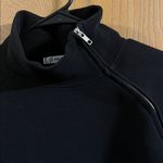 Peloton  Black Ribbed High-Neck Quarter Zip Sweatshirt Large Photo 4