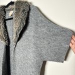 Chico's Chico’s Lillian Gray Wool Blend Faux Fur Collar Cardigan Sweater Photo 4