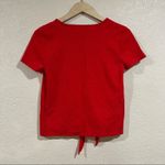 J.Crew red v neck front tie short sleeve shirt Photo 6