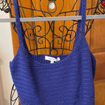 Olivaceous  Royal Blue Knit Crop Halter Top-Large Photo 0