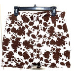Rue 21 Denim Western Cow Print A-Line Mini Skirt Brown & White sz Large Photo 1
