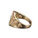 Lady of Guadalupe Virgin Mary With Round Cut Cubic Zirconia Ring size 8 Gold Photo 6