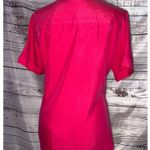 Chico's 0 Button Front Shirt Women S Short Sleeve Collar Chest Pocket Pink Modal Photo 3