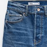 ZARA HIGH RISE VINTAGE SLIM JEANS Mid-Blue Photo 7