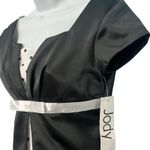 Vintage Black White Tuxedo Cap Sleeve Polka Dot Formal Dress Prom Gown sz 2 NEW Photo 7