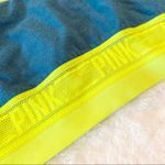 PINK - Victoria's Secret VS PINK Teal Blue & Neon Yellow T-Back Bralette Size Large Photo 2