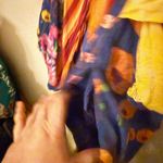 Free People Floral Blue and Yellow Beach Cover-Up Photo 4