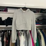 superdown  Christine heather gray cropped hoodie sweater L  Photo 3